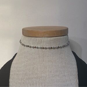 Elegant Silver Beaded Choker Necklace